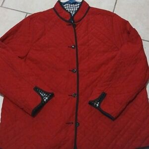 Koret Red Quilted Jacket with Black Trim